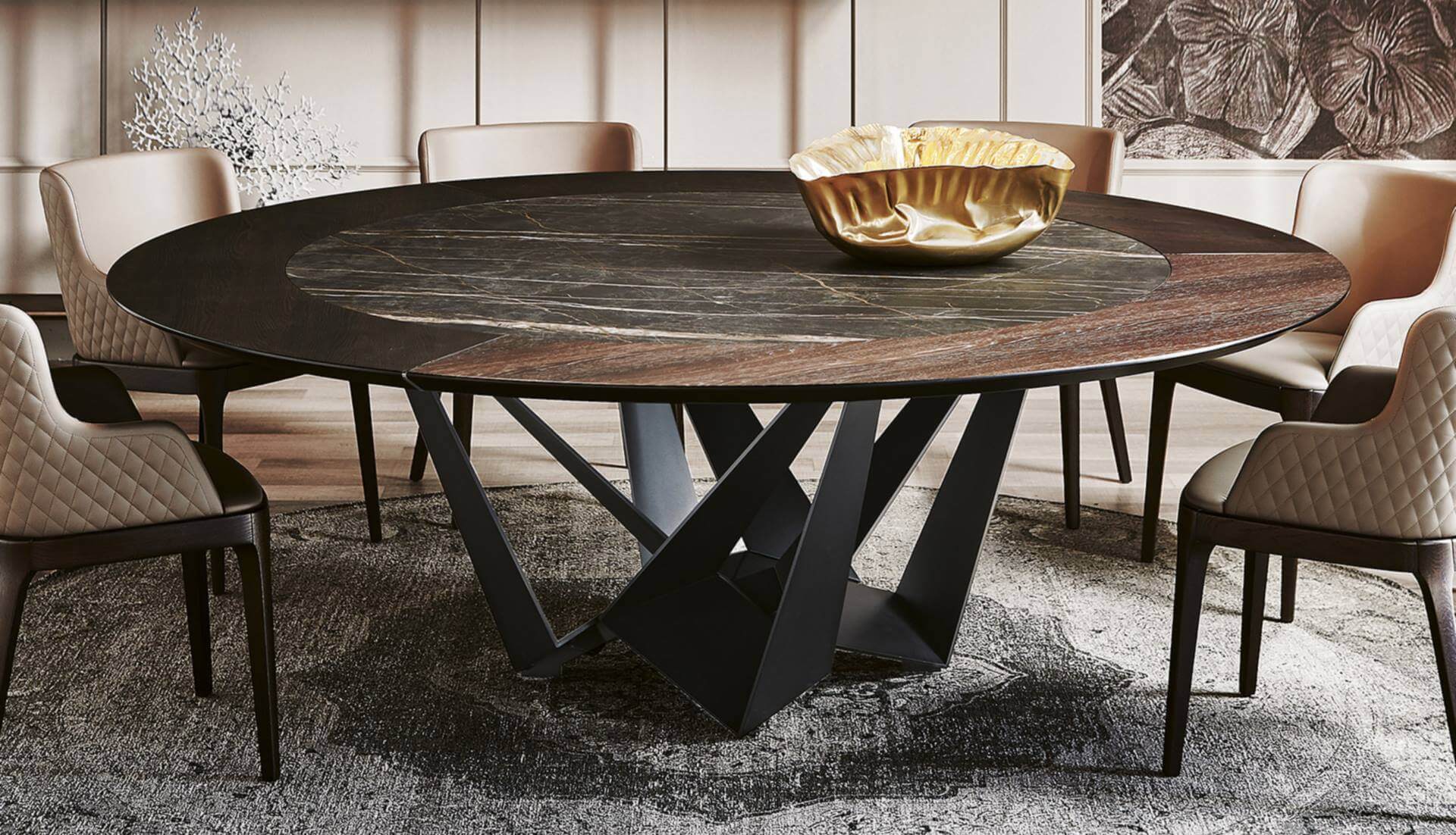 Cattelan Italia Skorpio Round Ker-Wood Table - Dream ...