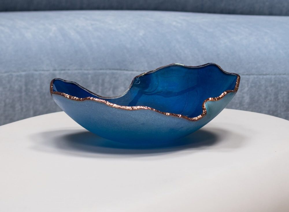 Gardeco Mapa Bowl Medium – Azul With Bronze Top