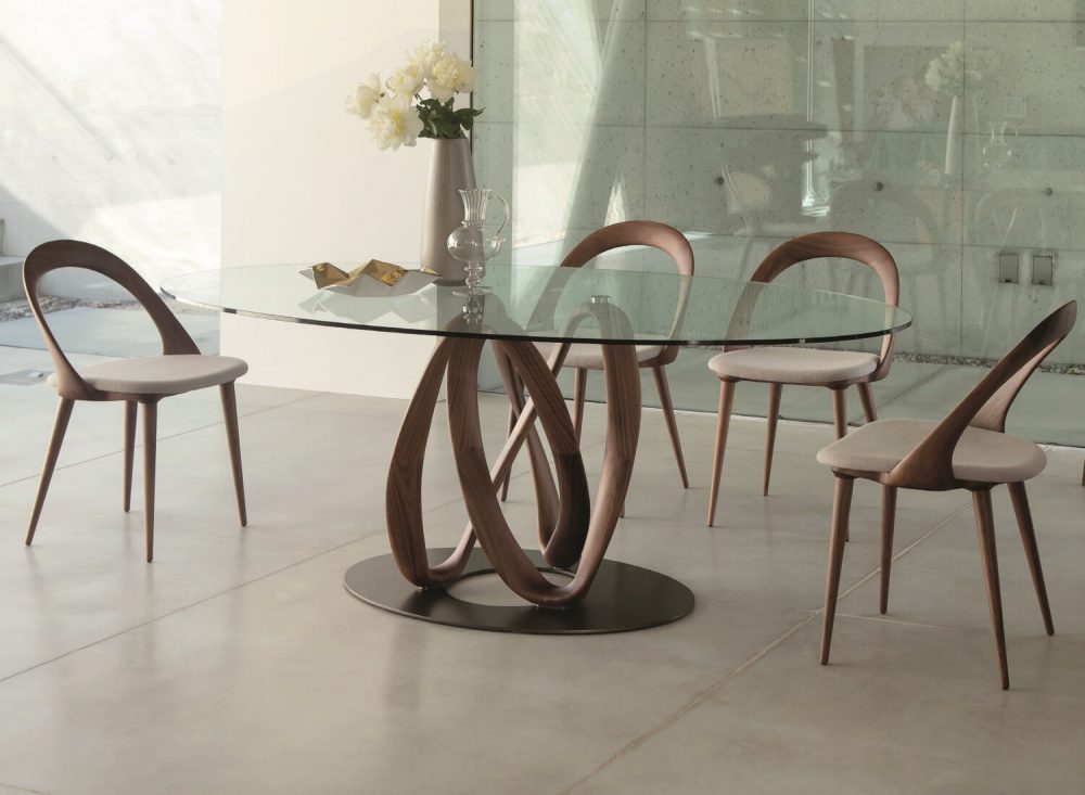 Porada Infinity Oval Glass Table